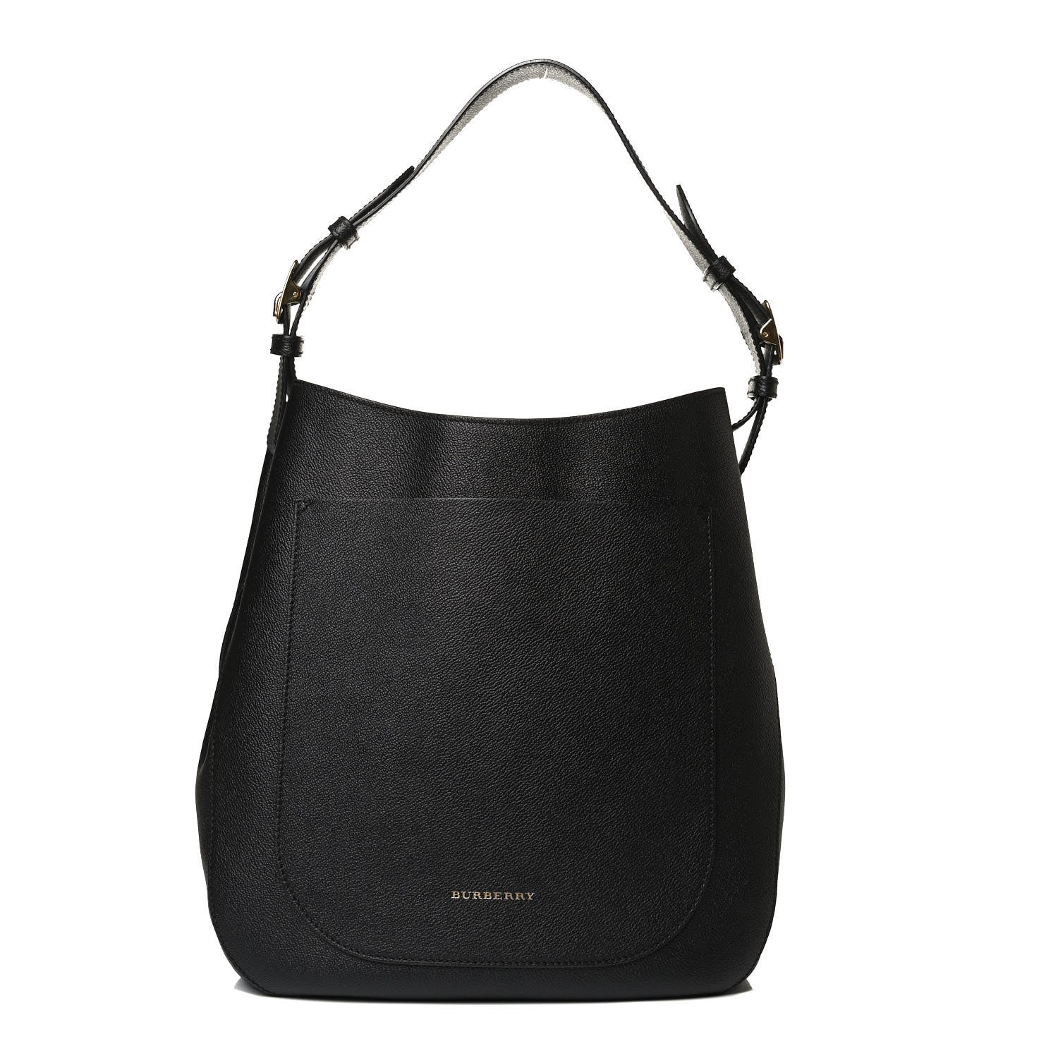 Burberry Grainy Calfskin Small Elmstone Hobo Black 1 of 13