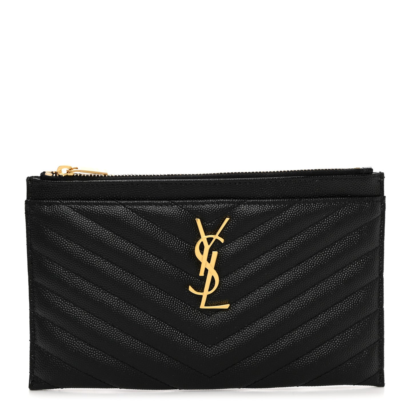 Grain De Poudre Chevron Monogram Bill Pouch Black