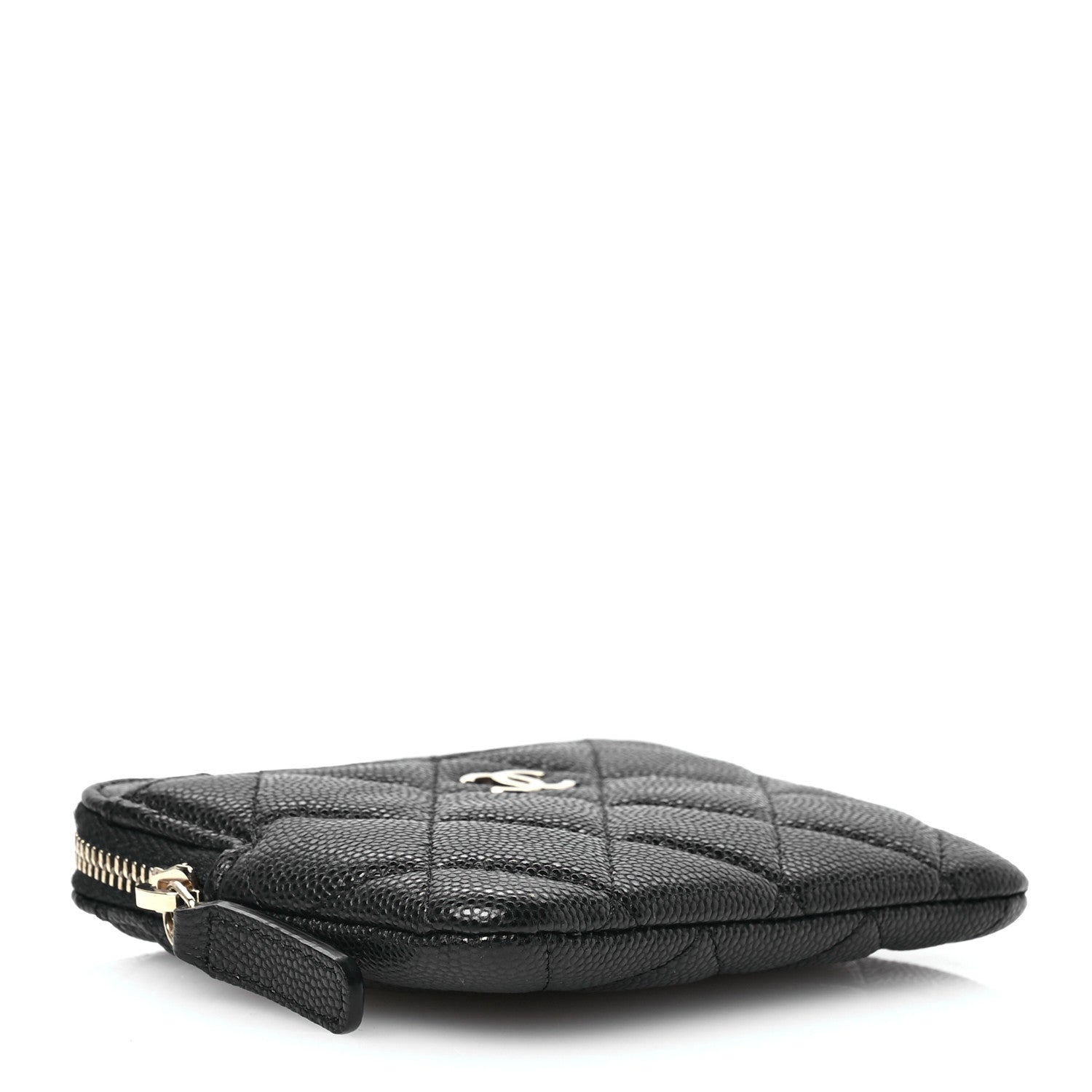 Chanel Caviar Quilted Zip Card Holder Wallet Black 4 of 8