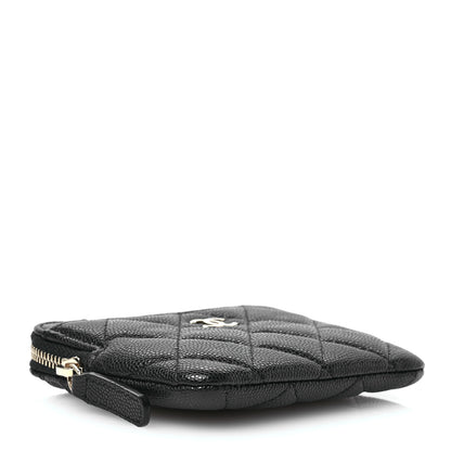 Chanel Caviar Quilted Zip Card Holder Wallet Black 4 of 8