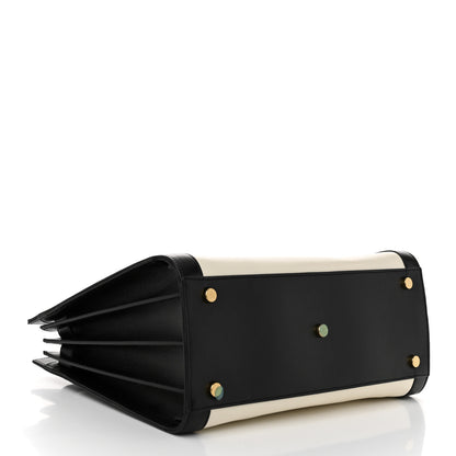 Saint Laurent Calfskin Bi-Color Small Sac De Jour White Black 4 of 10