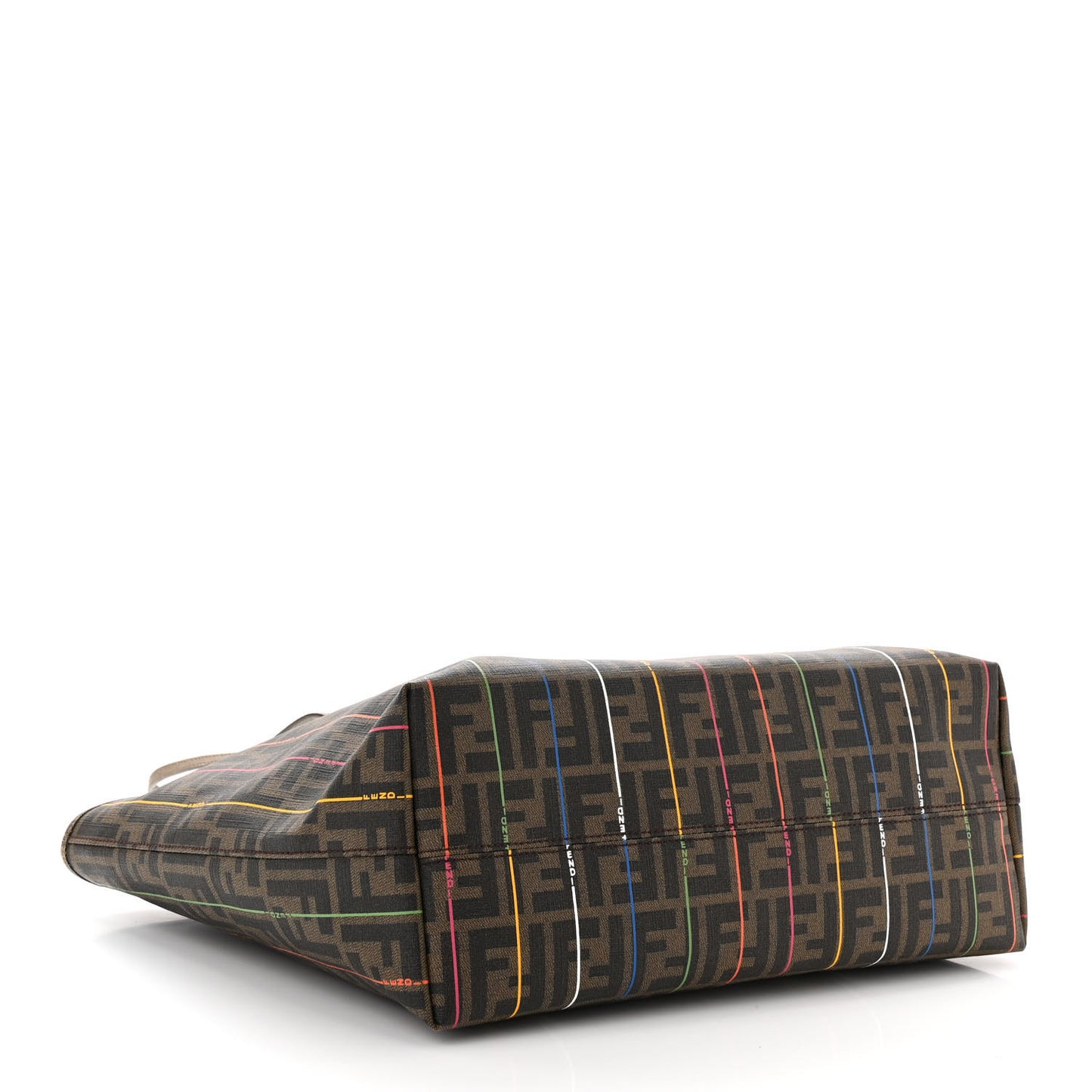 Zucca Spalmati Striped Large Roll Tote Tobacco Multicolor