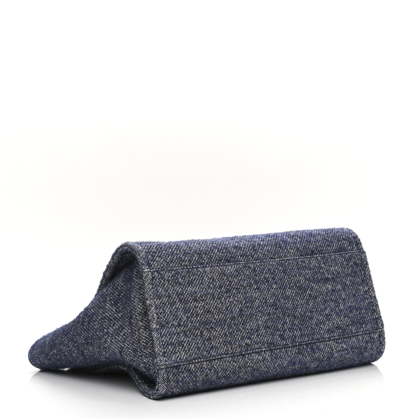 Mixed Fibers Calfskin Medium Deauville Tote Blue