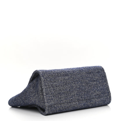 Chanel Mixed Fibers Calfskin Medium Deauville Tote Blue 4 of 10