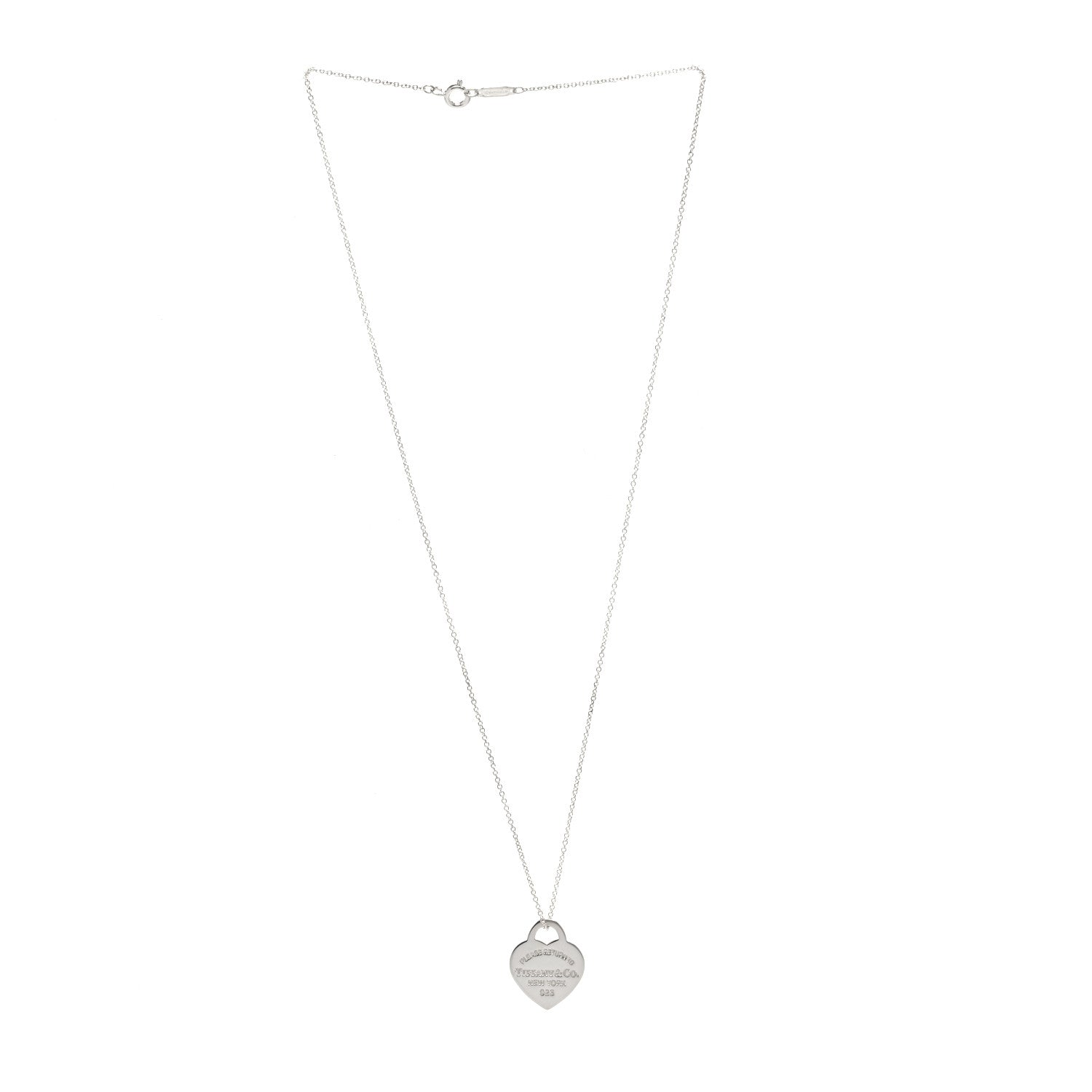 Tiffany Sterling Silver Small Return to Tiffany Heart Pendant Necklace 3 of 7
