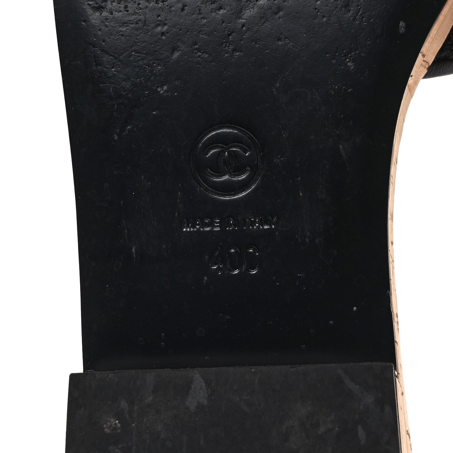 Chanel Tweed Cork CC Chain Mule Sandal 40 Black 6 of 10