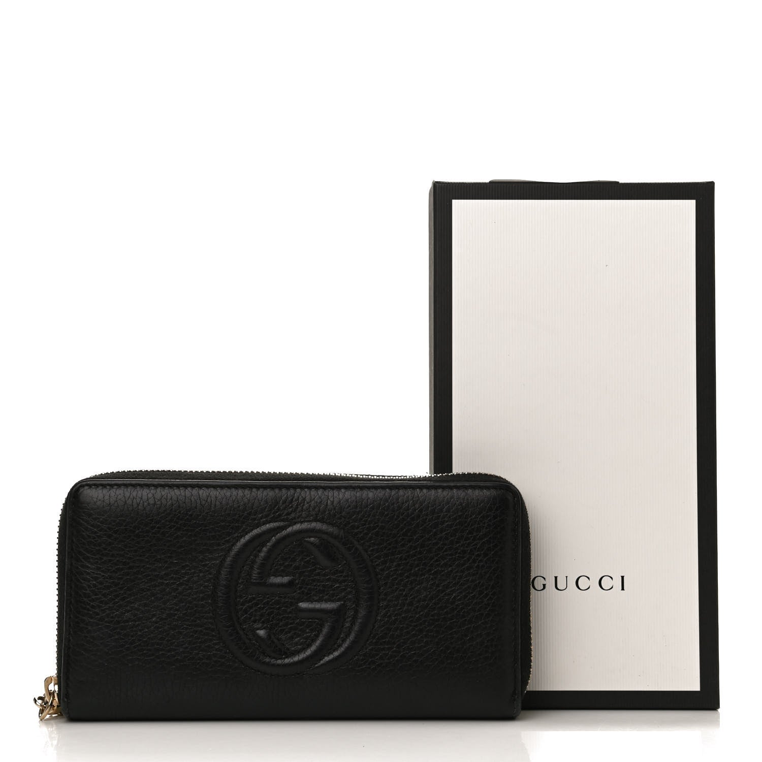 Gucci Pebbled Calfskin Soho Zip Around Wallet Black 12 of 12