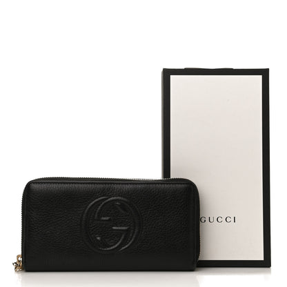 Gucci Pebbled Calfskin Soho Zip Around Wallet Black 12 of 12