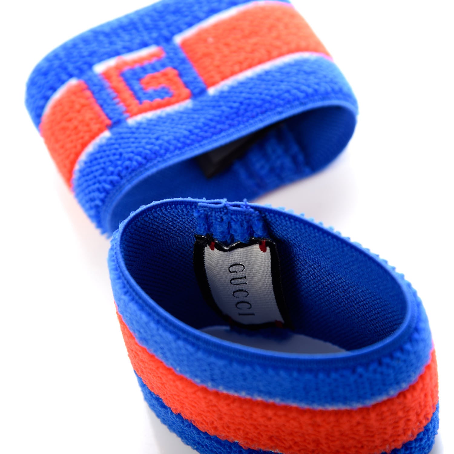 Gucci Cotton Logo Headband and Wrist Set M Blue Orange 4 of 5