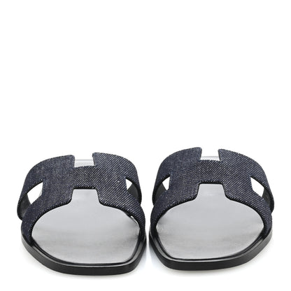 Hermes Denim Canvas Oran Sandals 41 Bleu Brut 3 of 10