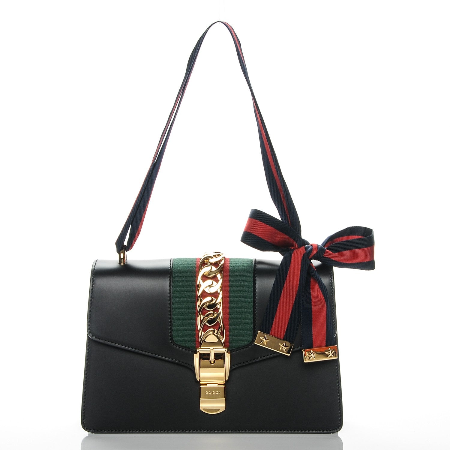 Gucci Calfskin Small Sylvie Shoulder Bag Black 3 of 9