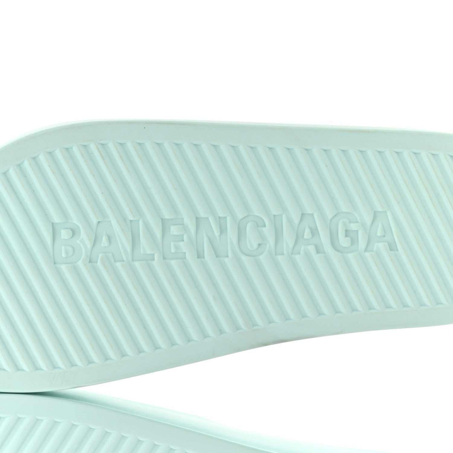 Balenciaga Rubber Womens Chunky Slide Sandals 38 Green Aqua 6 of 9
