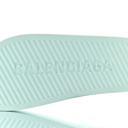 Balenciaga Rubber Womens Chunky Slide Sandals 38 Green Aqua 6 of 9