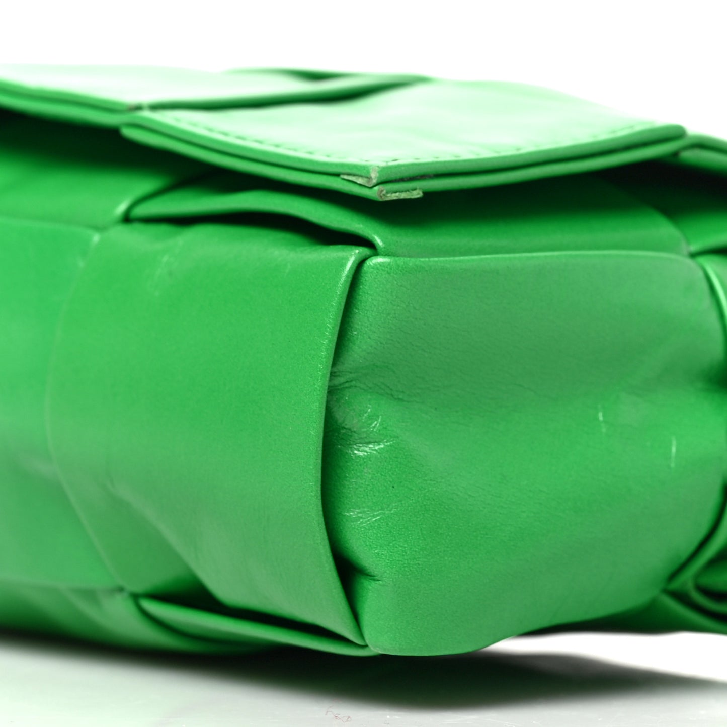 Paper Calfskin Intreccio Cassette Belt Bag Parakeet