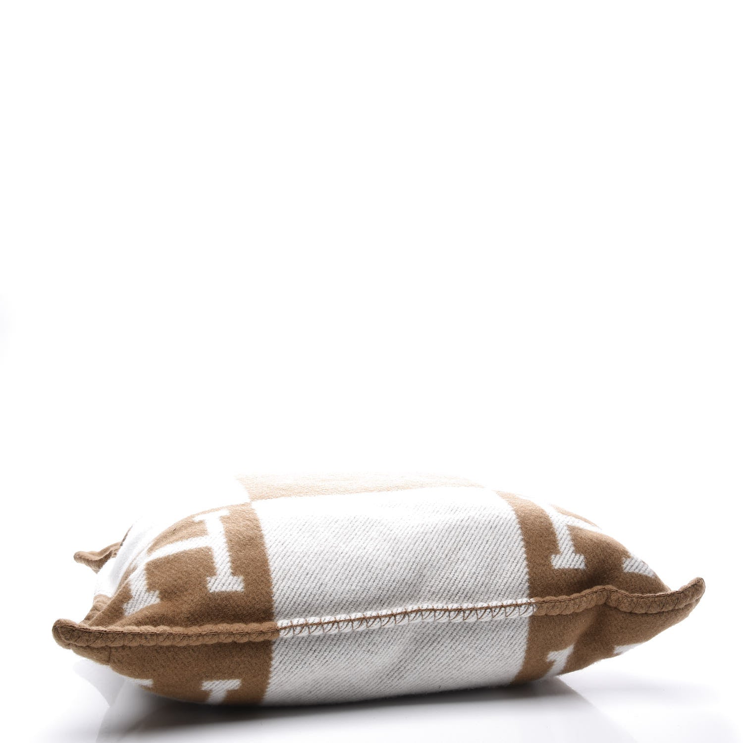 Hermes Wool Cashmere Avalon Pillow PM Ecru Camel 3 of 6