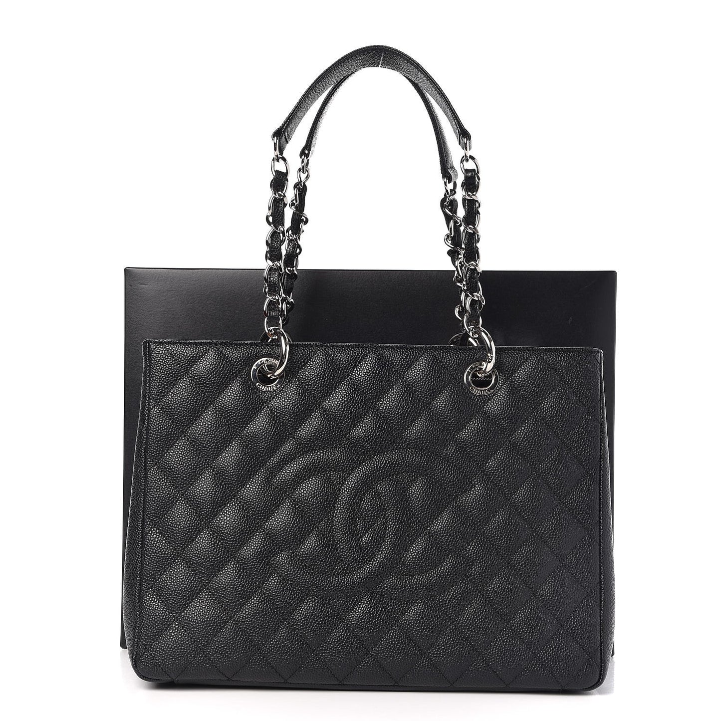 Caviar Quilted Grand Shopping Tote GST Black