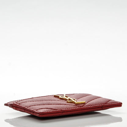 Saint Laurent Grain De Poudre Matelasse Chevron Card Case Lipstick Red 4 of 7