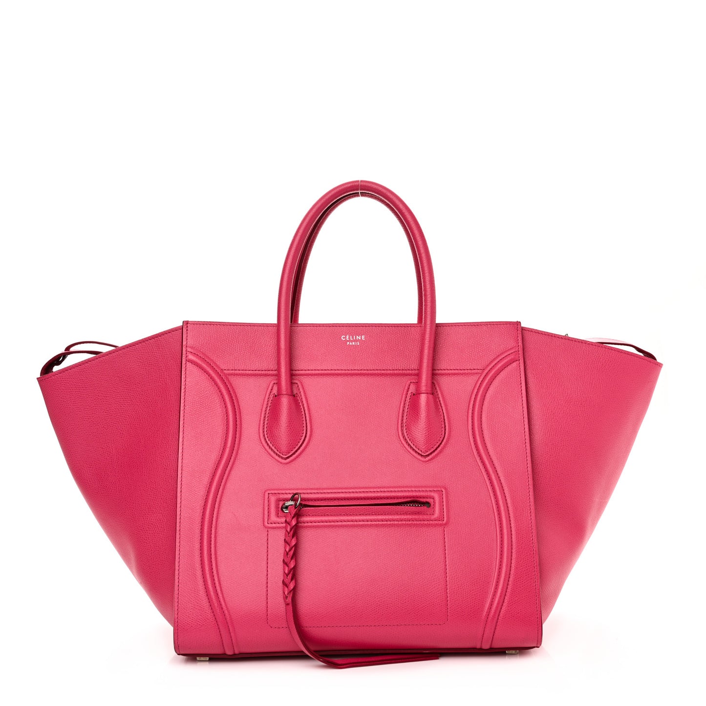 Grained Calfskin Medium Phantom Luggage Fuchsia