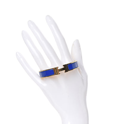 Hermes Narrow Enamel Clic Clac H Bracelet PM Bleu Royal 2 of 6
