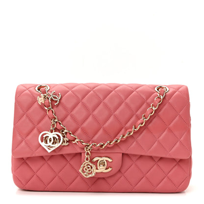 Chanel Lambskin Quilted Valentine Charms Medium Single Flap Pink 1 of 10