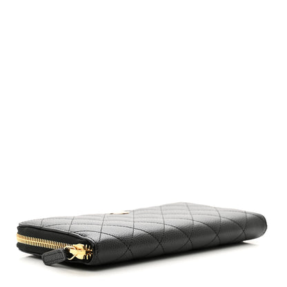 Chanel Caviar Quilted Large Gusset Zip Around Wallet Black 4 of 9