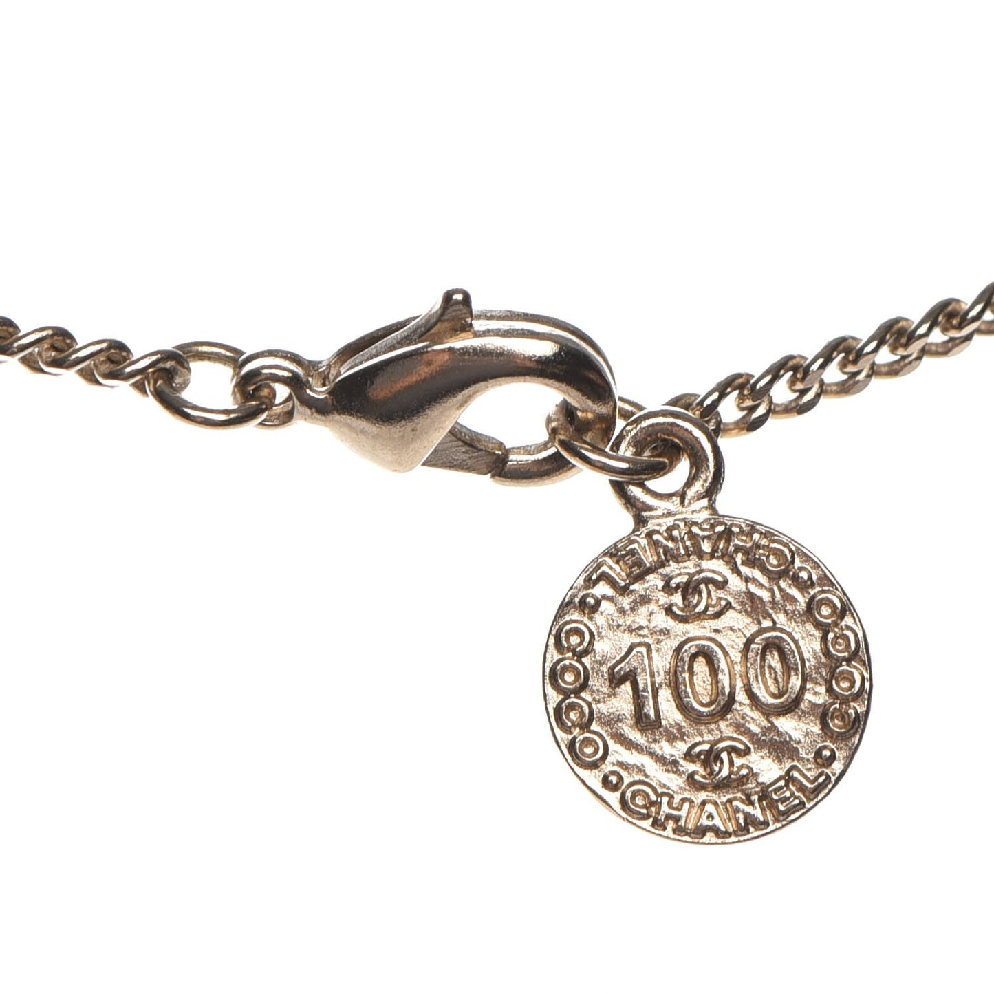 Crystal CC 100 Anniversary Necklace Gold