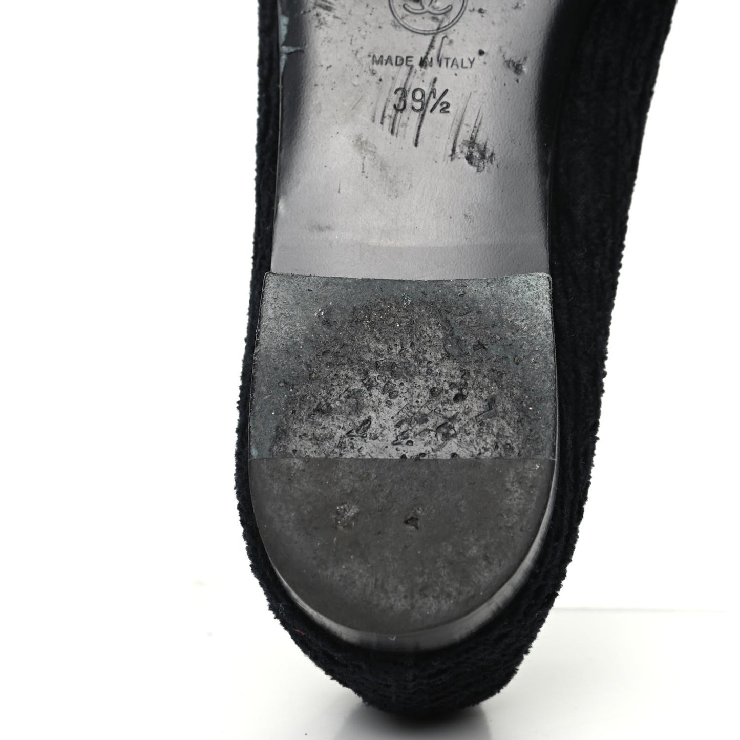 Tweed Caviar Cap Toe Ballerina Flats 39.5 Black