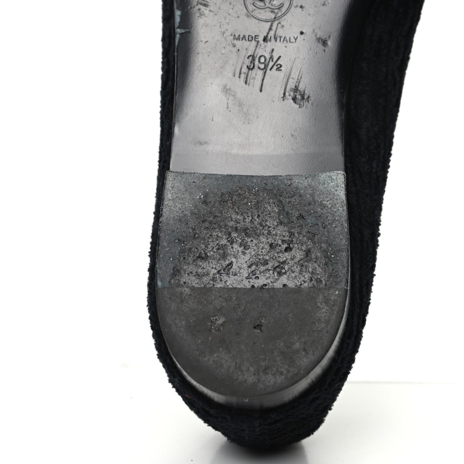 Chanel Tweed Caviar Cap Toe Ballerina Flats 39.5 Black 11 of 12