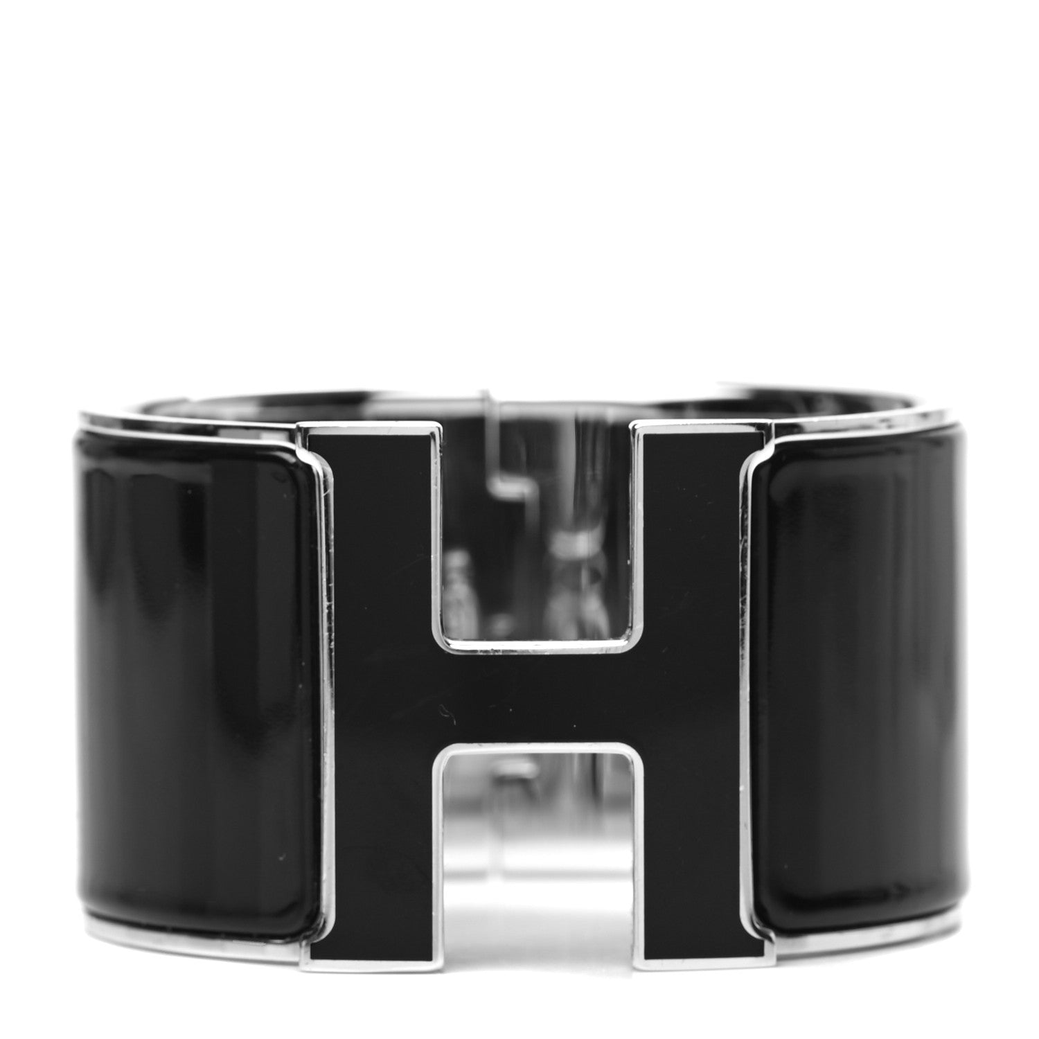 Hermes Enamel Extra Wide Clic Clac H Bracelet PM Black 1 of 5