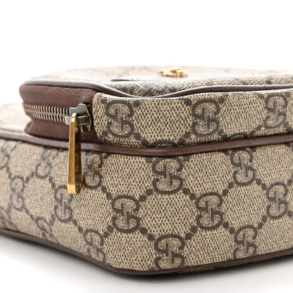 Gucci GG Supreme Monogram Mini Neo Vintage Double Zip Messenger Bag Beige New Acero Crop 10 of 11