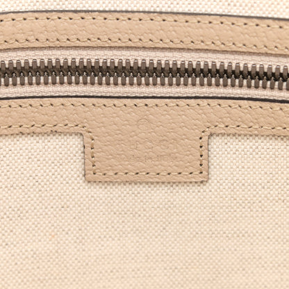 Gucci GG Supreme Monogram Textured Dollar Calfskin Web Small Ophidia Half Moon Hobo Beige Mystic White Oatmeal 6 of 11