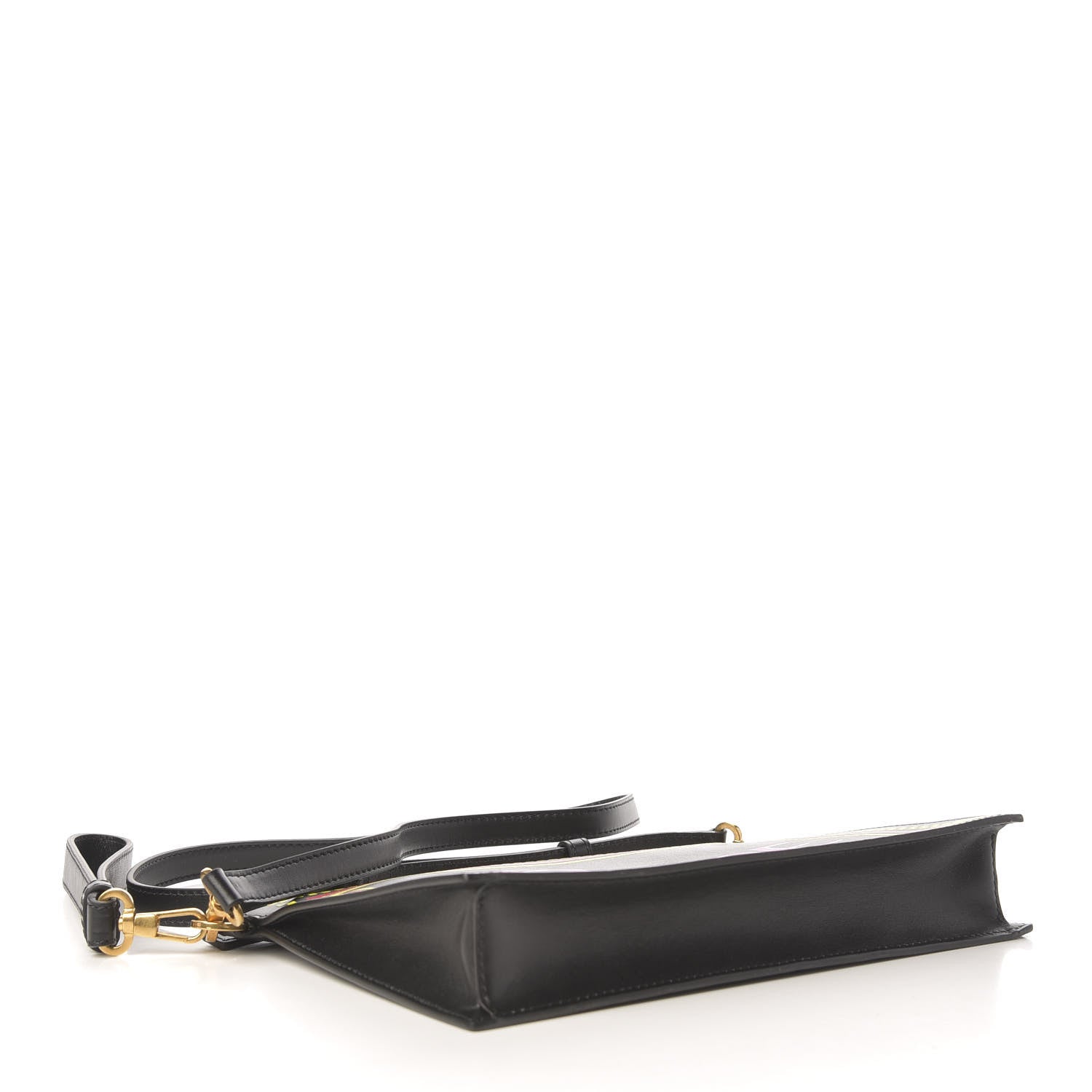 Versace Calfskin 90's Vintage Logo Crossbody Clutch Black Multicolor 3 of 7