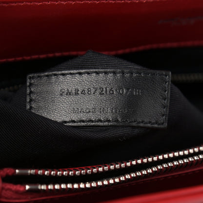 Saint Laurent Calfskin Y Quilted Monogram Medium Loulou Chain Satchel Lipstick Red 7 of 9