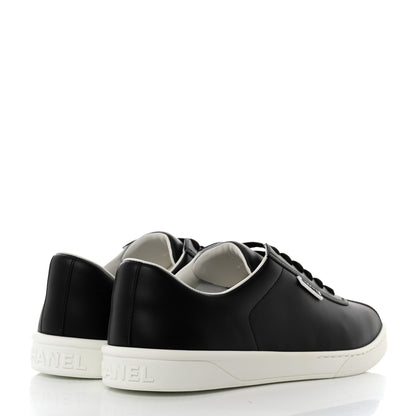 Chanel Calfskin Mens CC Sneakers 43 Black 4 of 9