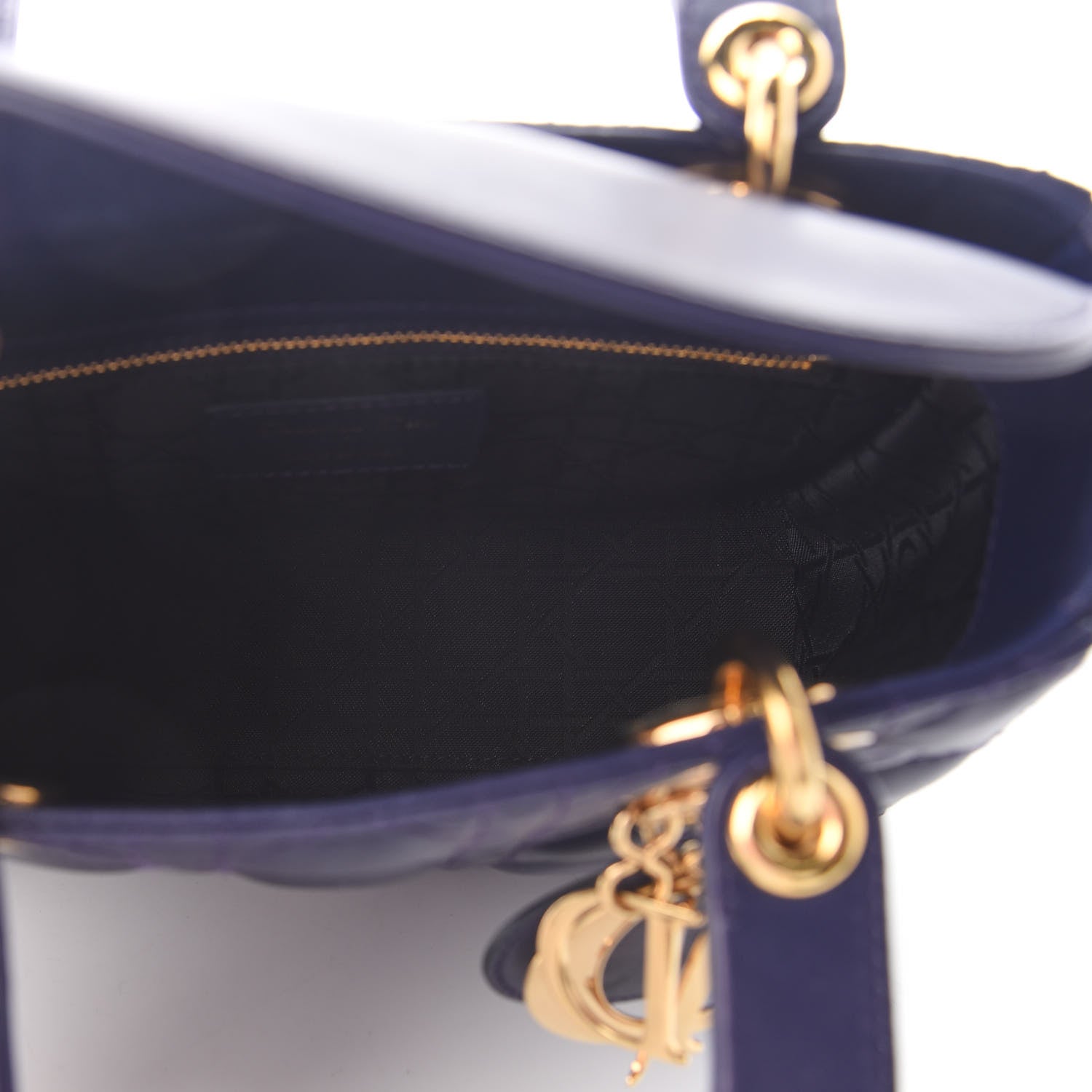 Christian Dior Lambskin Cannage Small Jeweled Owl Lady Dior Blue 4 of 7