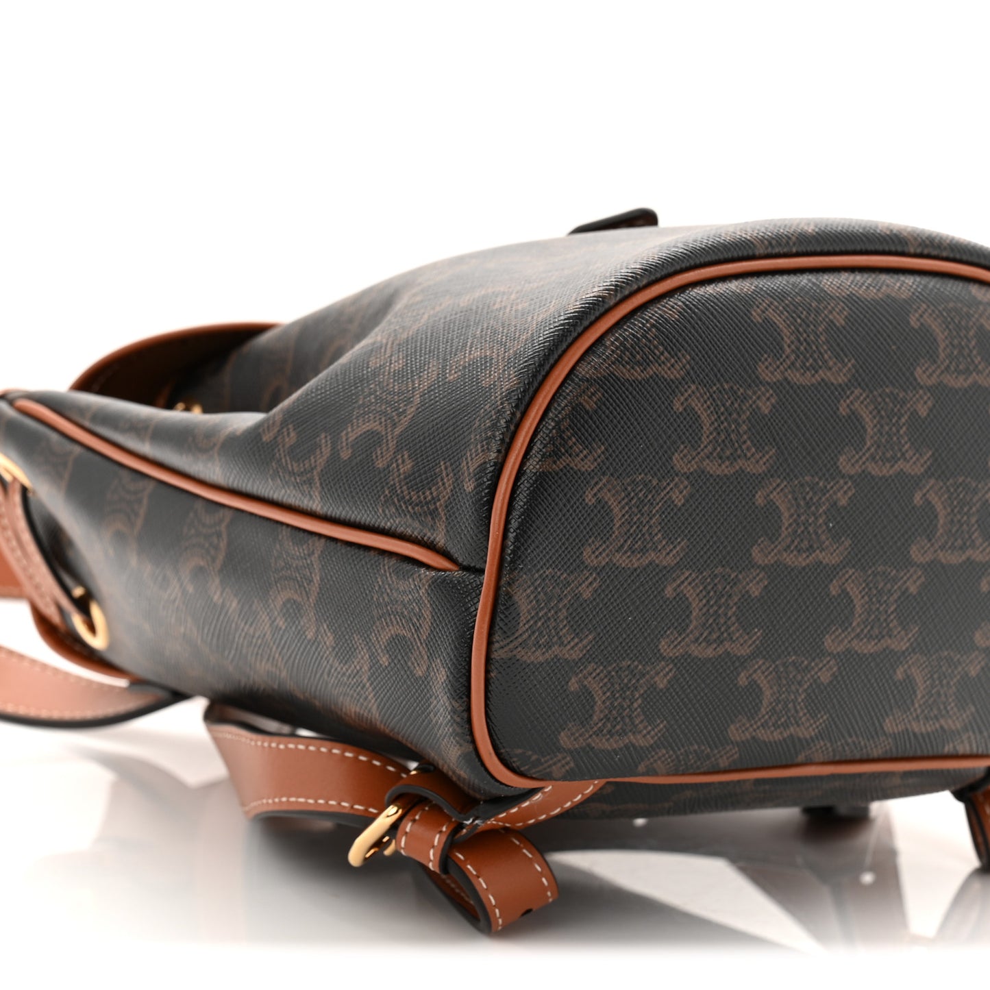 Triomphe Canvas Calfskin Mini Folco Backpack Tan