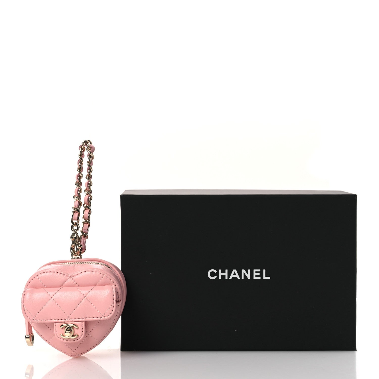 Chanel Lambskin Quilted CC In Love Heart Coin Bag Charm Light Pink 7 of 7