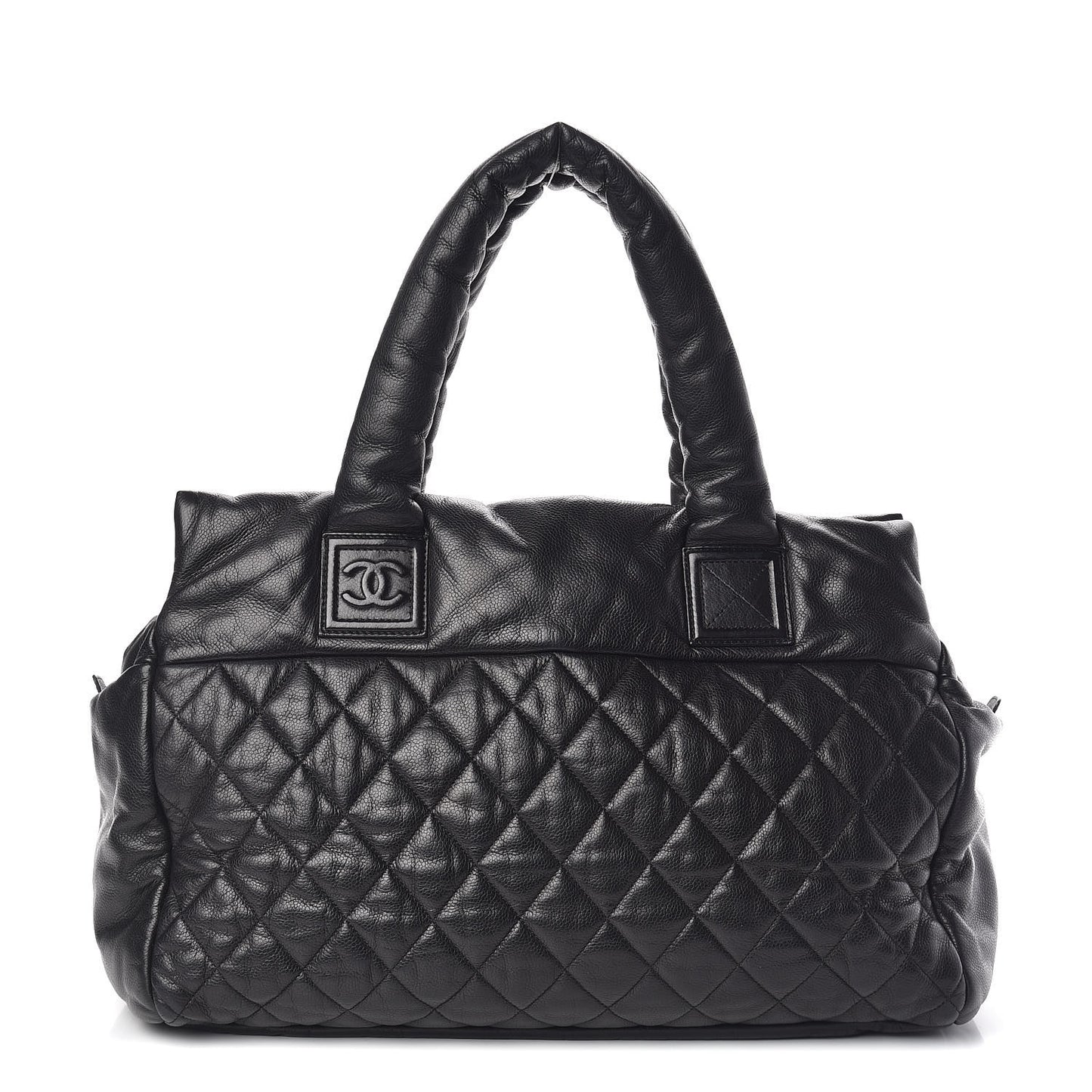 Caviar Quilted Large Coco Cocoon Tote Black
