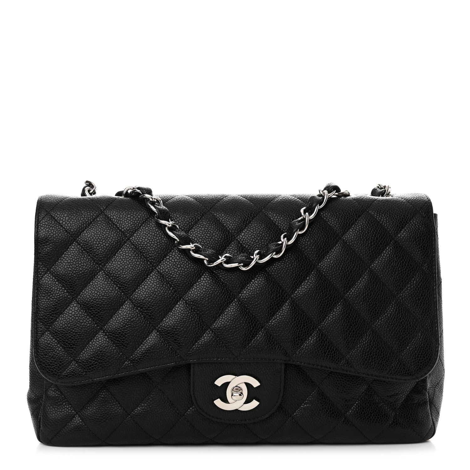 Chanel Caviar Quilted Jumbo Single Flap Black 1 of 17
