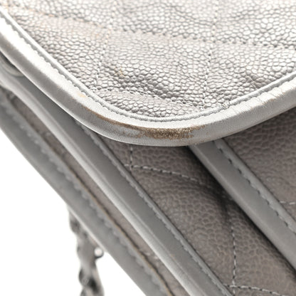 Chanel Caviar Quilted Medium French Riviera Flap Light Grey 17 of 18