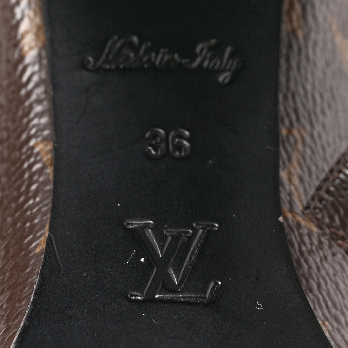 Patent Calfskin Monogram Star Trail Ankle Boots 36 Black