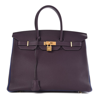 Hermes Togo Horseshoe Birkin 35 Raisin Bleu Electrique 1 of 30