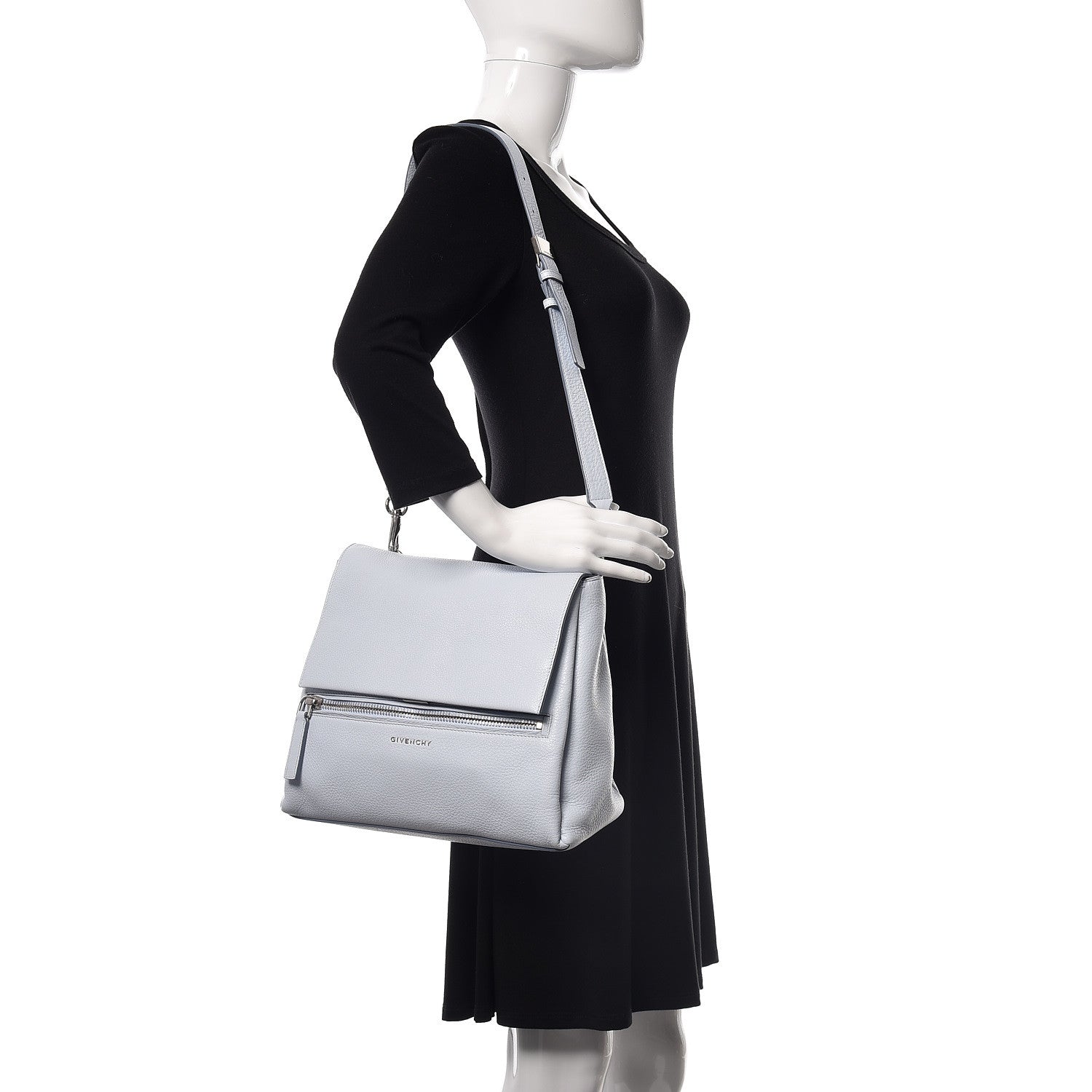 Givenchy Calfskin Small Pandora Pure Flap Bag Light Blue 2 of 15
