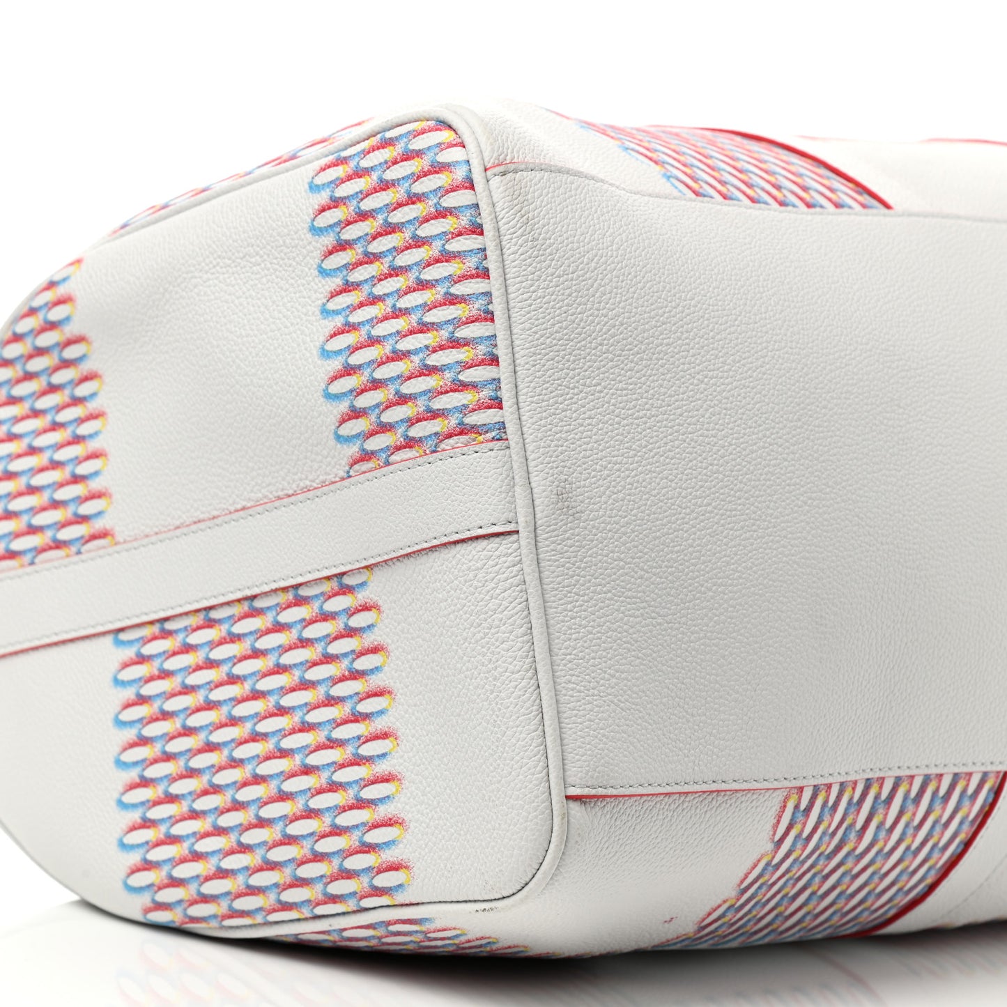 Cowhide Damier Spray Keepall Bandouliere 50B White