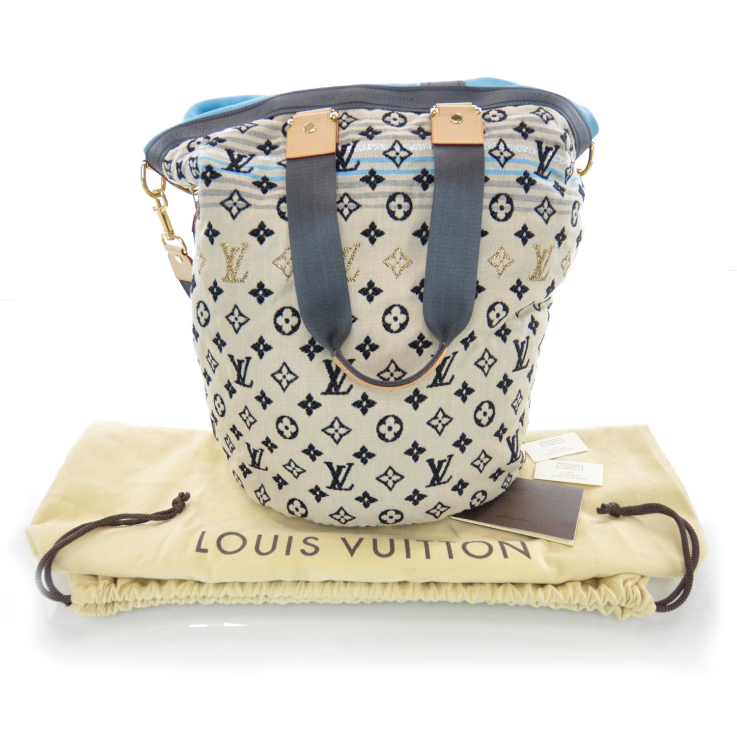 Louis Vuitton Monogram Cheche Gypsy GM Bag Blue 3 of 14