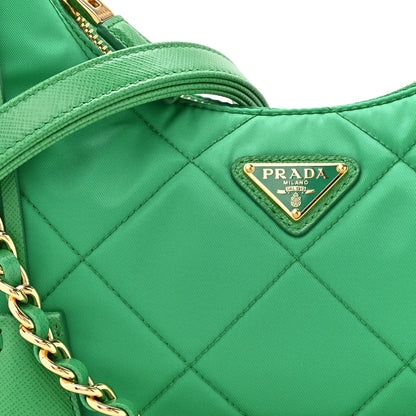 Prada Re-Nylon Saffiano Stitched Mini Re-Edition 1995 Chaine Shoulder Bag Menta 7 of 9