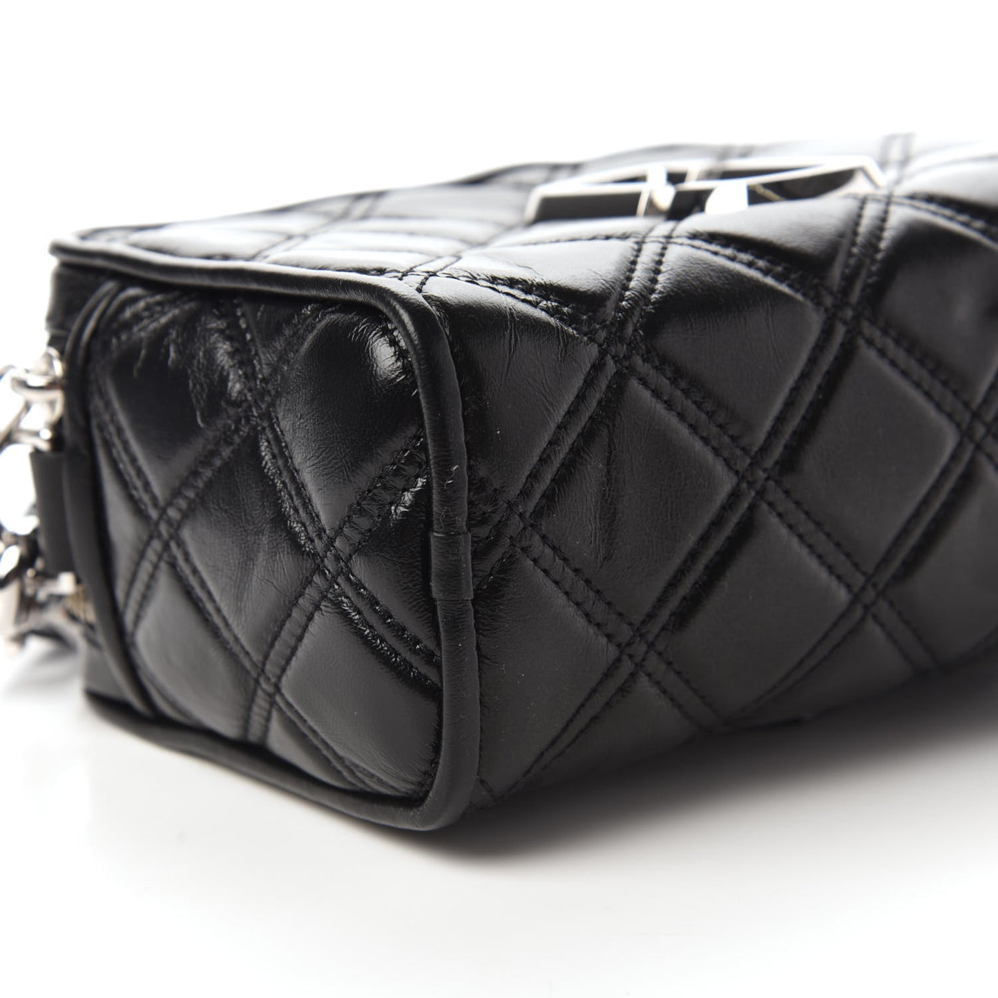 Natural Grain Calfskin Quilted The Softshot 21 Bag Black