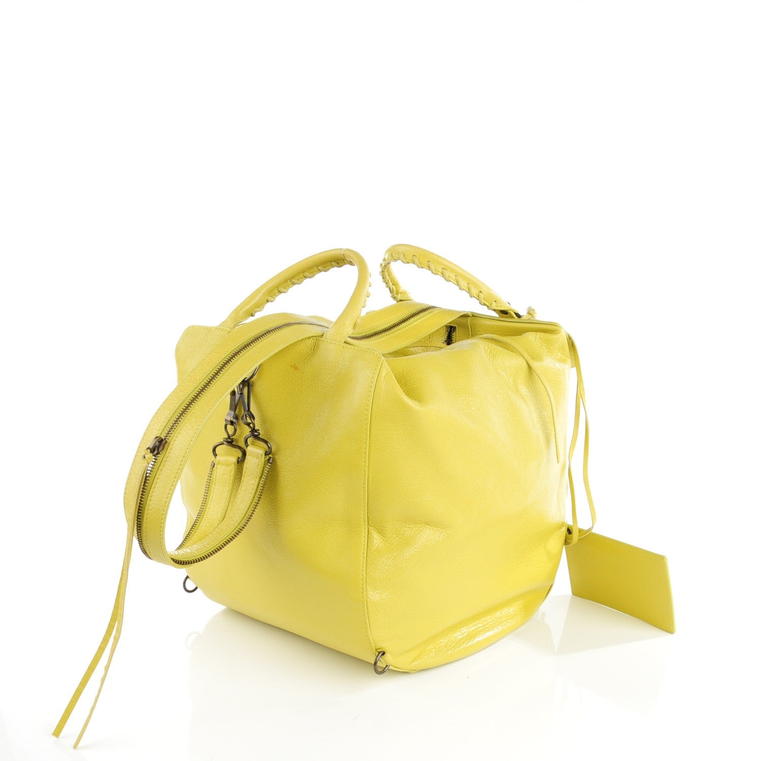 Balenciaga Agneau Classic Hardware Zip Traveler Backpack Jaune Poussin 3 of 8