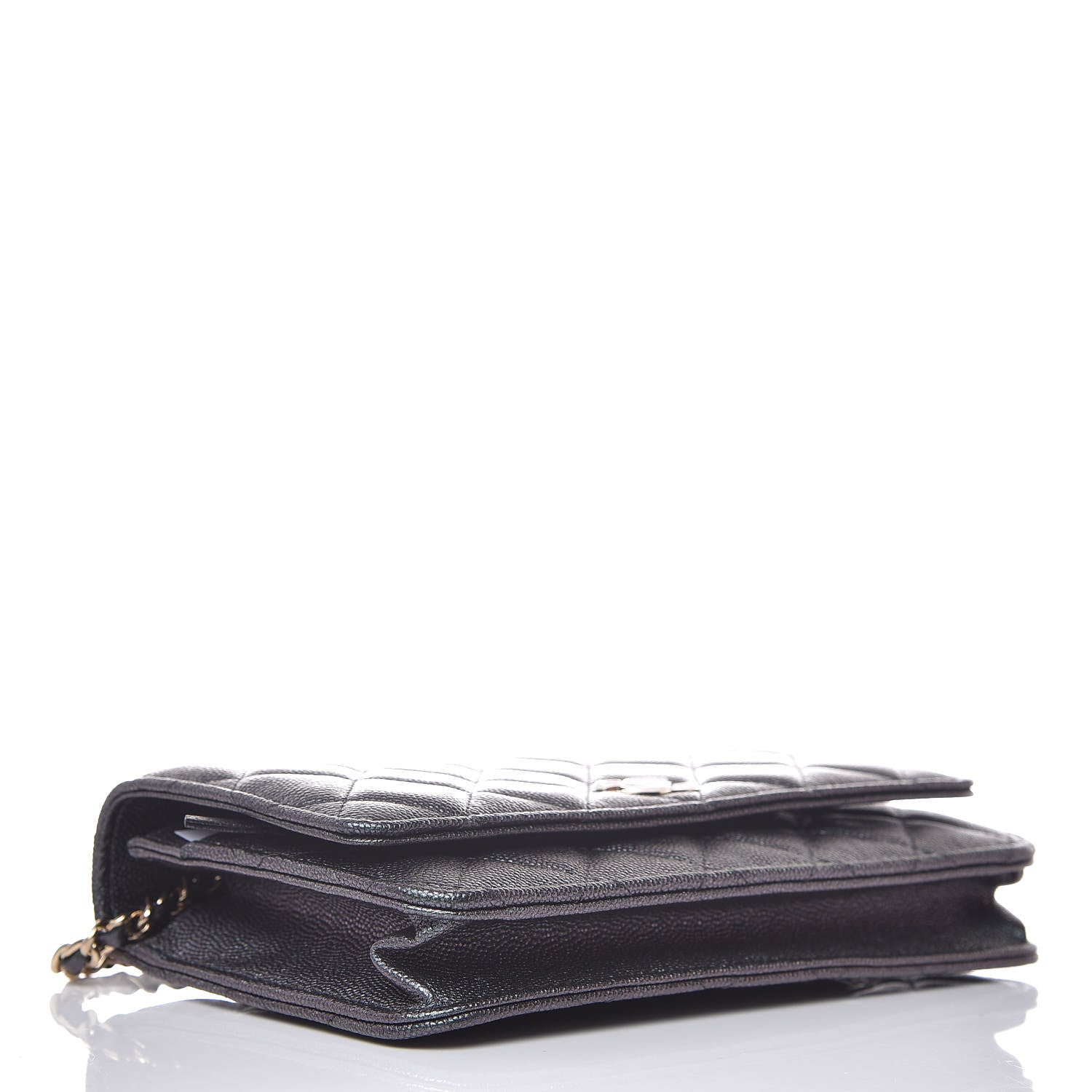 Chanel Iridescent Caviar Quilted Wallet On Chain WOC Black 4 of 12