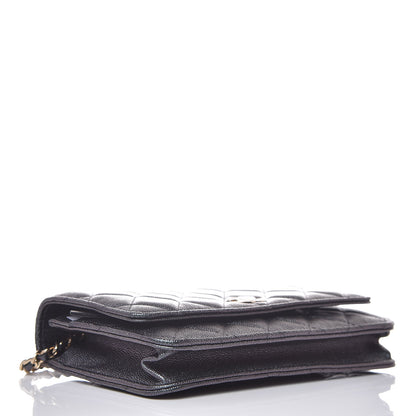Chanel Iridescent Caviar Quilted Wallet On Chain WOC Black 4 of 12